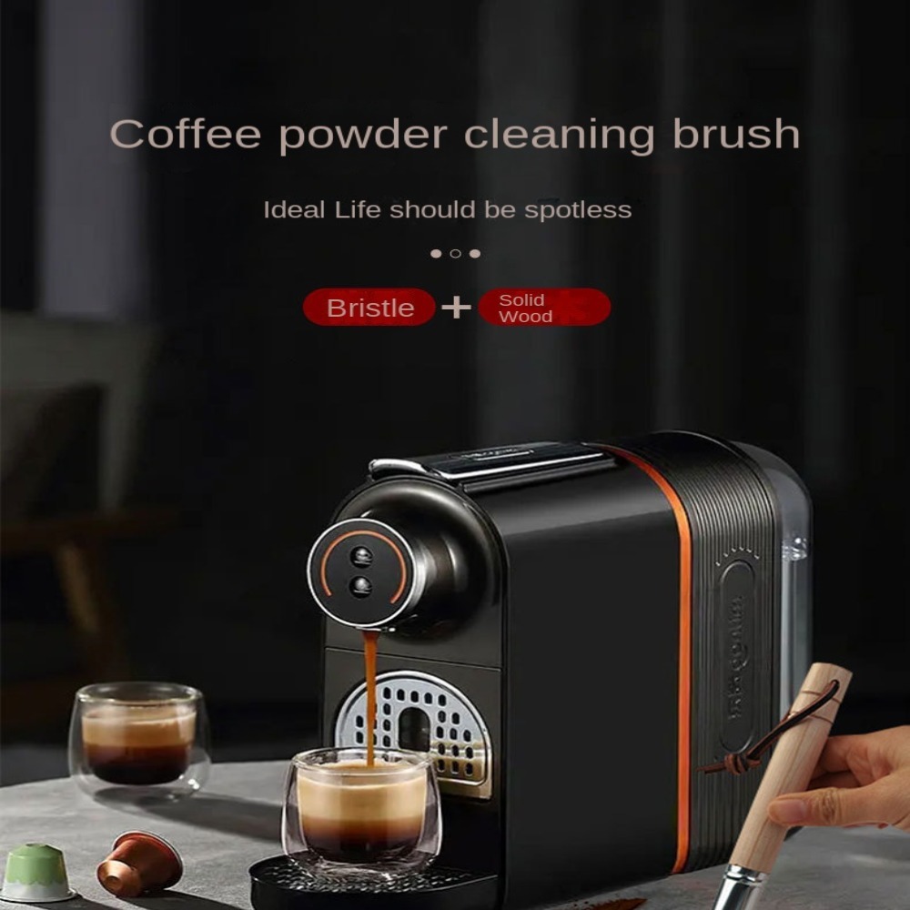 Coffee machine wooden cleaning brush