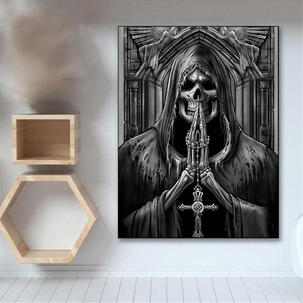 3d Diamond Painting Death Prayer Diy Skull - Temu