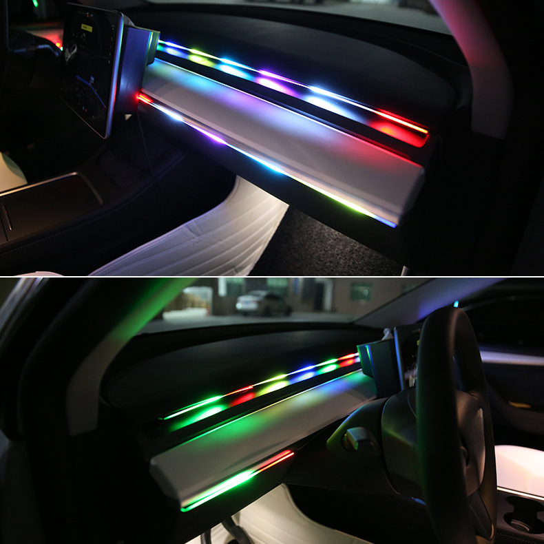 A59C LED Streifen Auto Innenbeleuchtung 48 LED Auto LED Strip 8 Farbe Musik