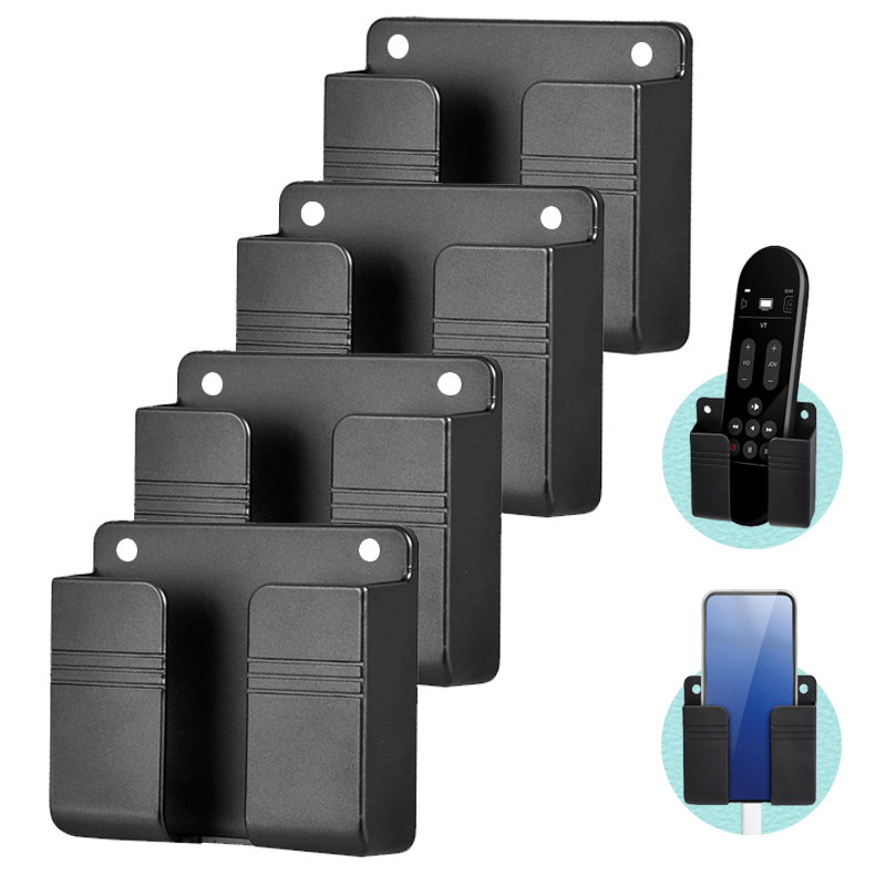 1/2/3/4pcs Wall Mount Phone Holder, Self-Adhesive Mobile Phone Charging  Stand Holders Remote Control Stand, Multipurpose Storage Box For Home Office