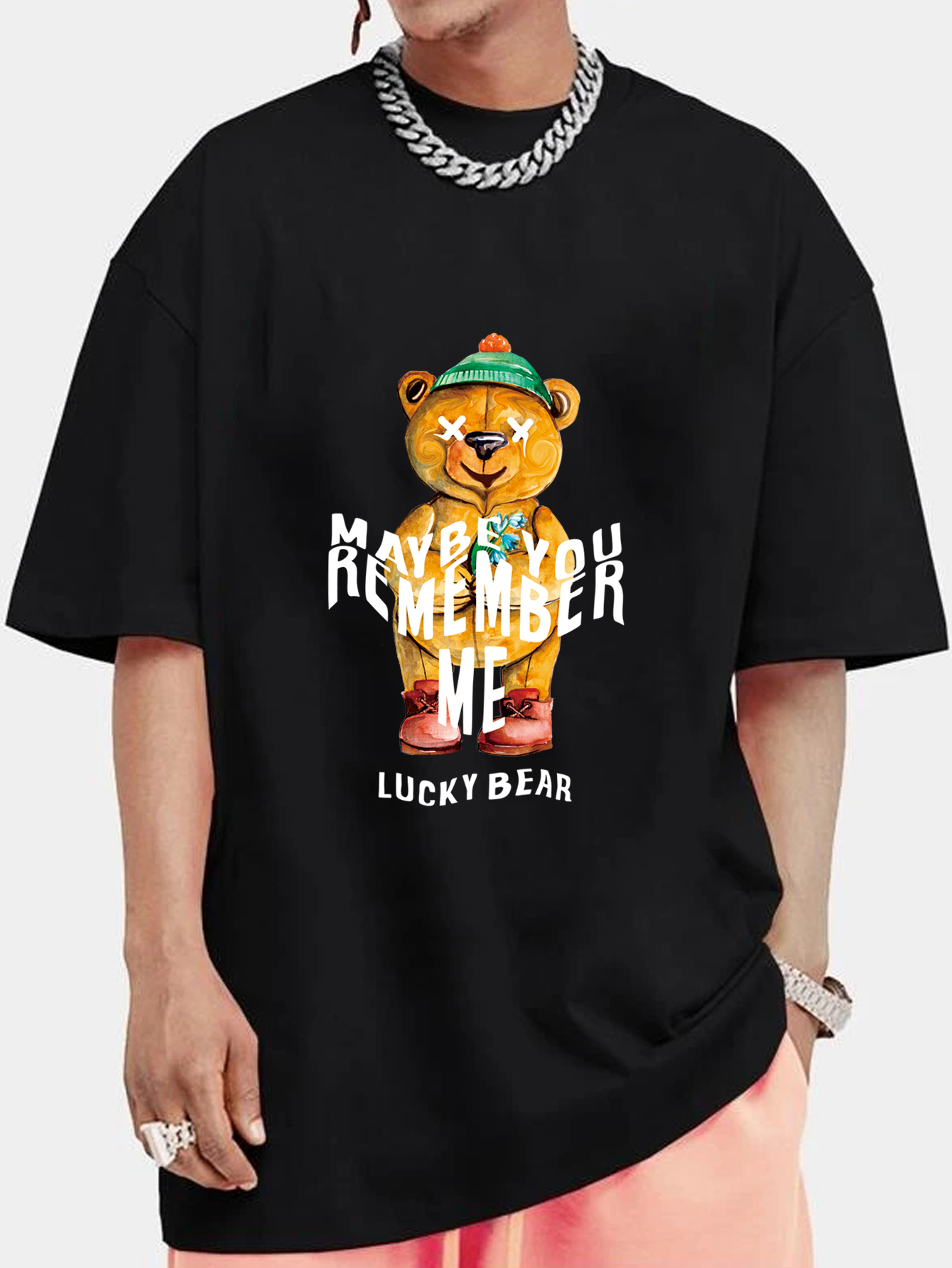 Estampado Dibujos Animados Oso Camiseta Novedosa Cuello - Temu Chile