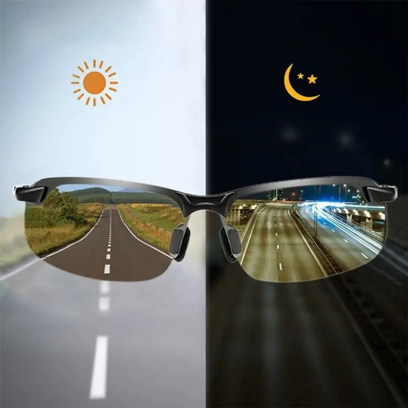 1pc Mens Polarized Photochromic Sunglasses Day And Night Driving