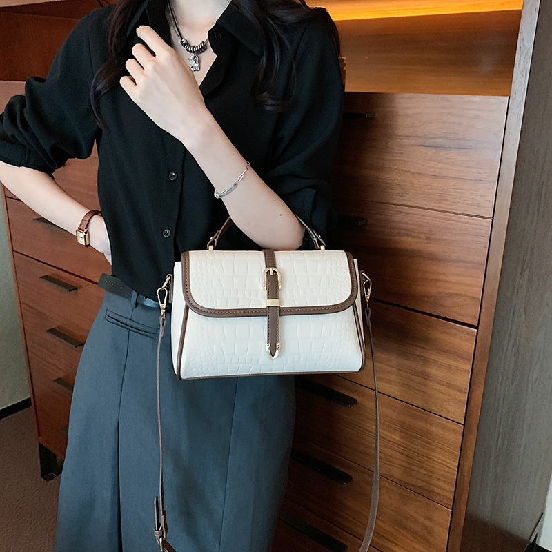 Crocodile Pattern Crossbody Bag Vintage Handbag & Shoulder Purse