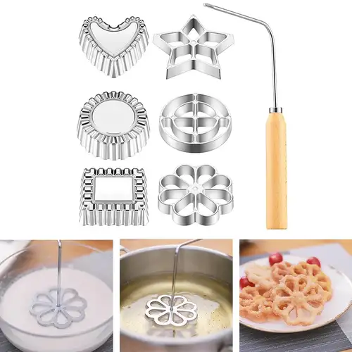 1pc Aluminium Suédois Rosette Fer Maker Waffle Timbale Moules