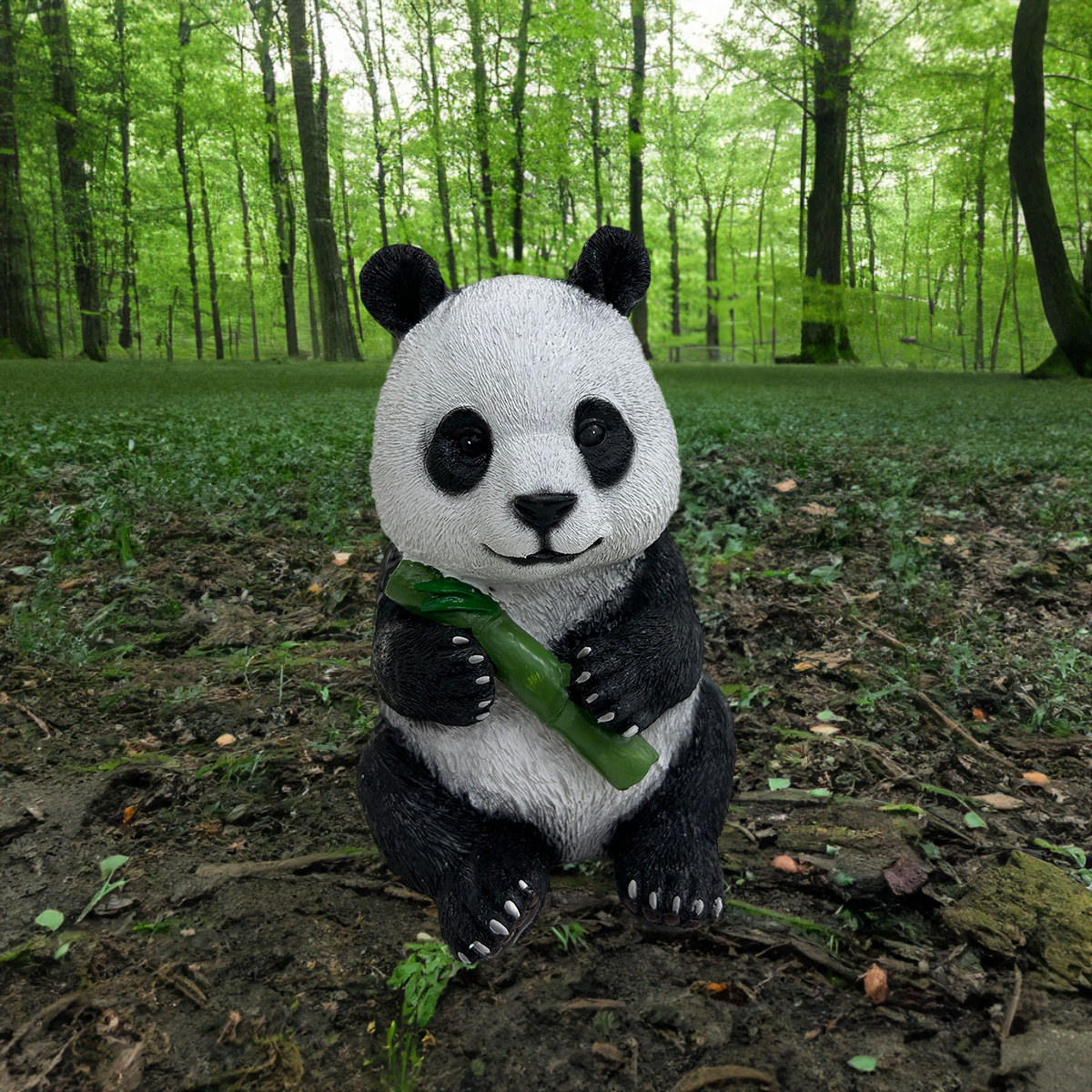 Panda Figurine Resin Ornament Animal Statues Sculpture for Indoor Home Desk
