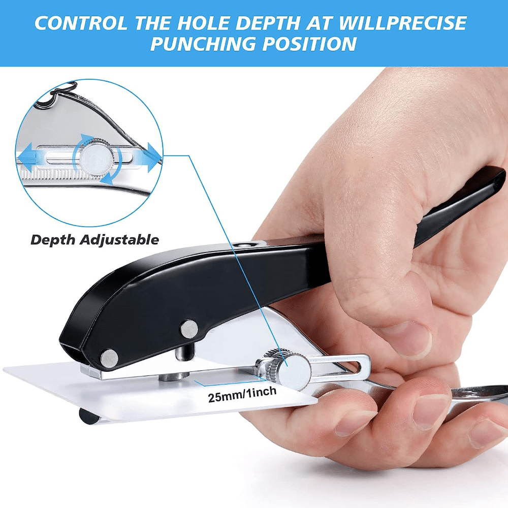 Generic 1/8 inch Hole Punch,Single Hole Punch Heavy Duty Hole Punches Paper  Punch Portable Hand Held Long Hole Punch Small Hole Puncher