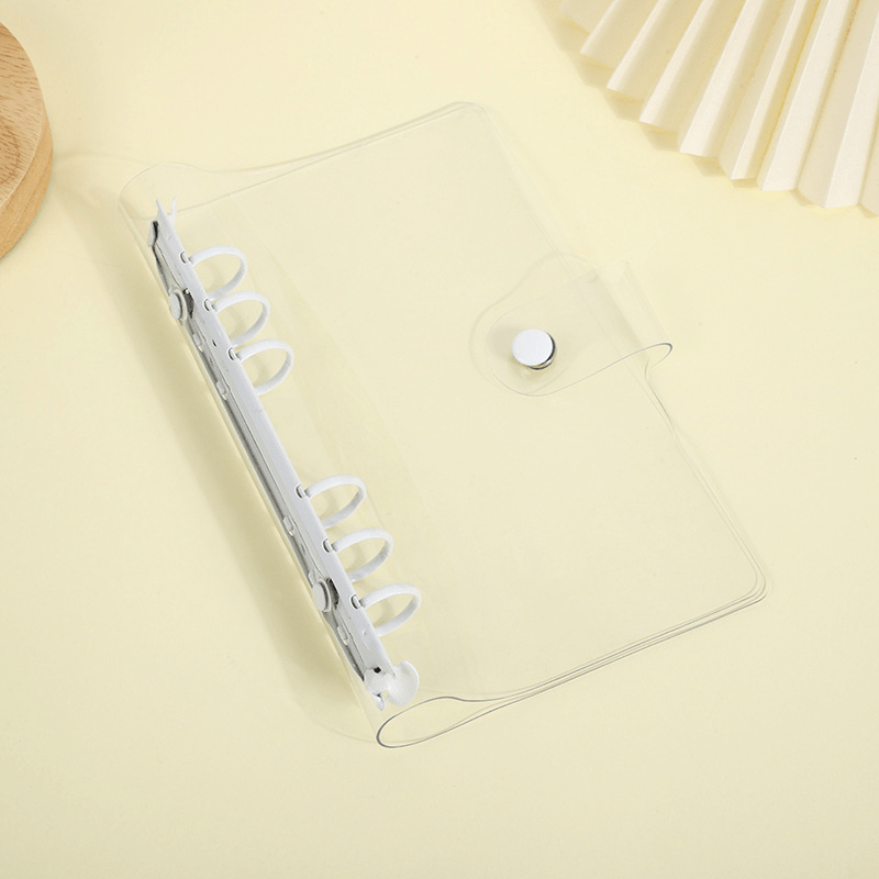 1pc Clear PVC Notebook Shell, Transparent Binder A5/A6 Notebook Binder,  Back To School Supplies For Student