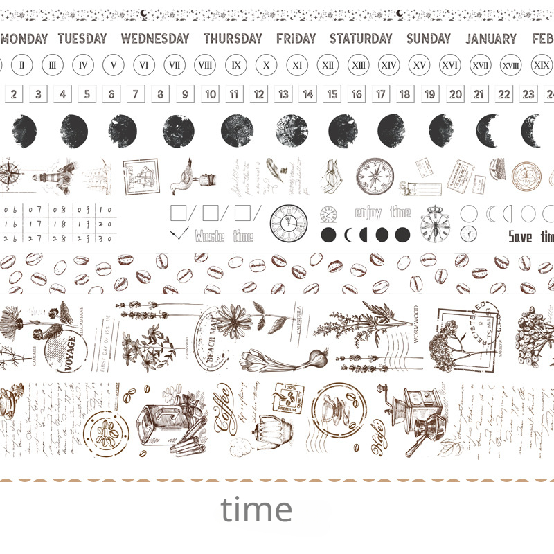 10 Rolls Flushing Series Washi Tape Student Journal Sticker Set