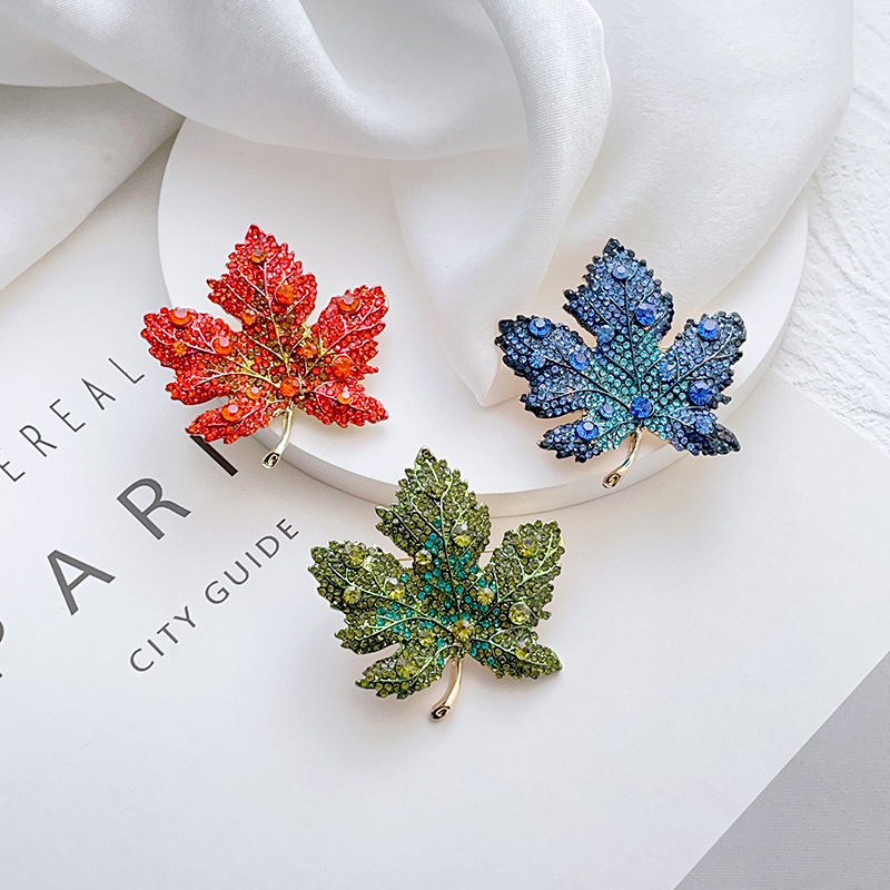 Rhinestone Leaf Brooch Crystal Pendant Men's Brooch Pin - Temu