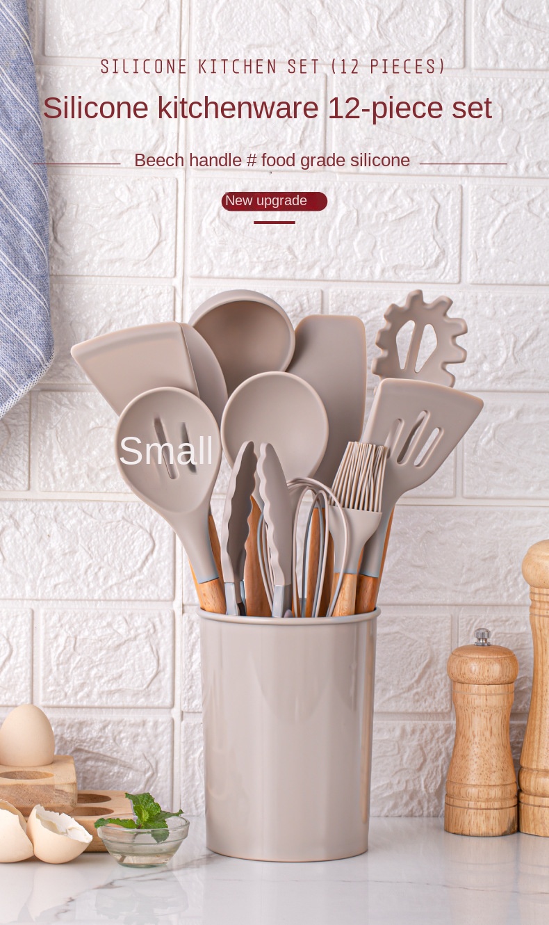 Juego de 12 Utensilios de Cocina de Silicona - Set de utensilios