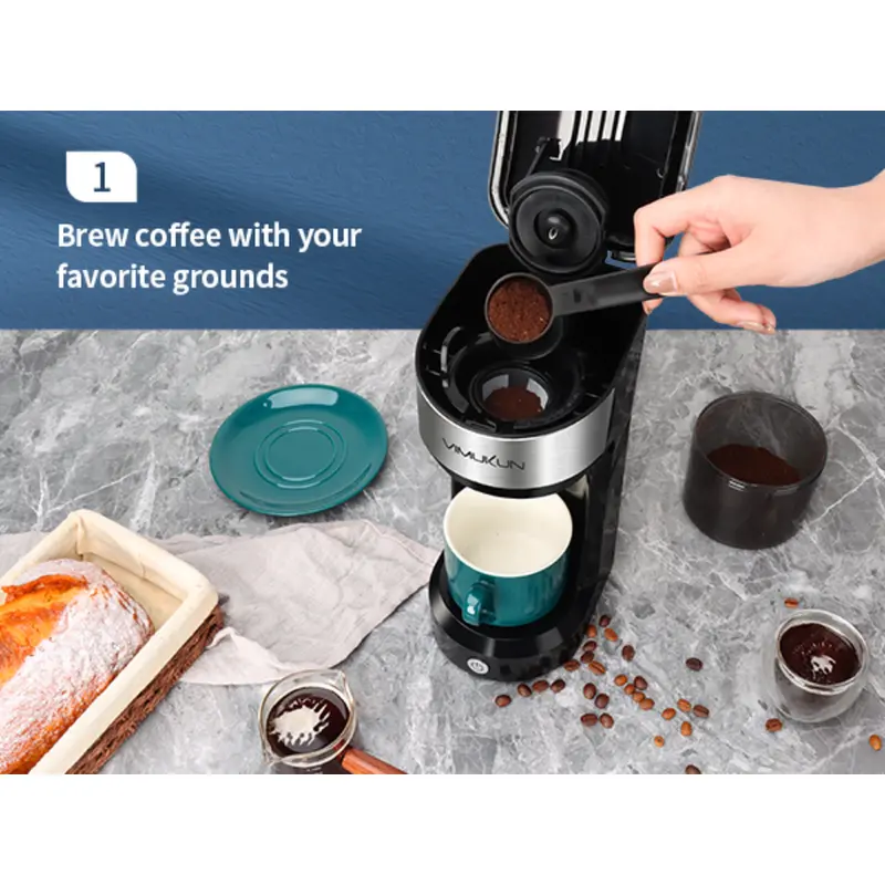 Single Serve Coffee Maker Coffee Brewer For K-cup Single Cup Capsule And  Ground Coffee Single Cup Coffee Maker With 6 To Reservoir Small Size - Temu  Japan