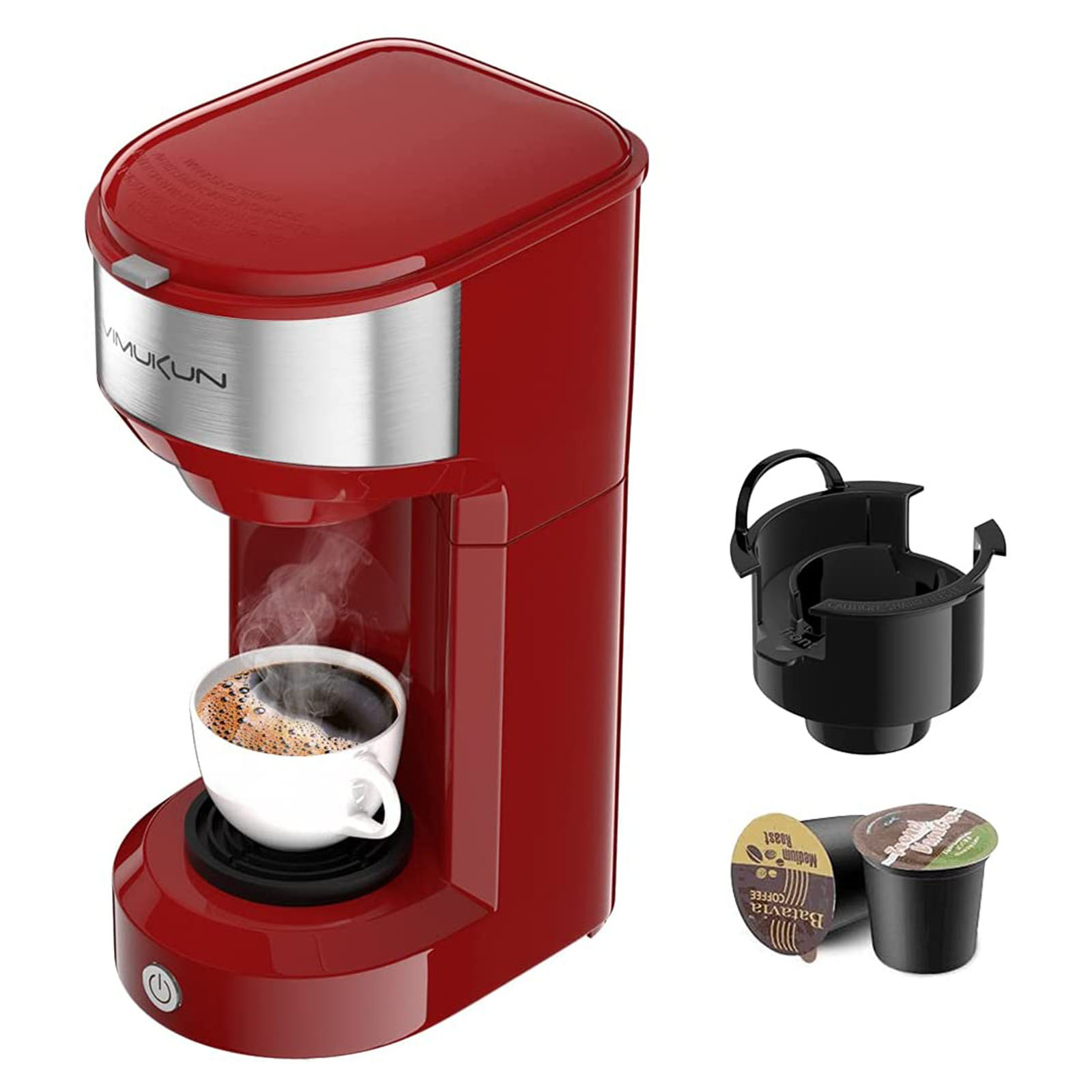 LITIFO Cafetera de una sola porción para café molido, té y cápsulas de taza  K, máquina de café pequeña 2 en 1 con depósito de 6 a 14 onzas
