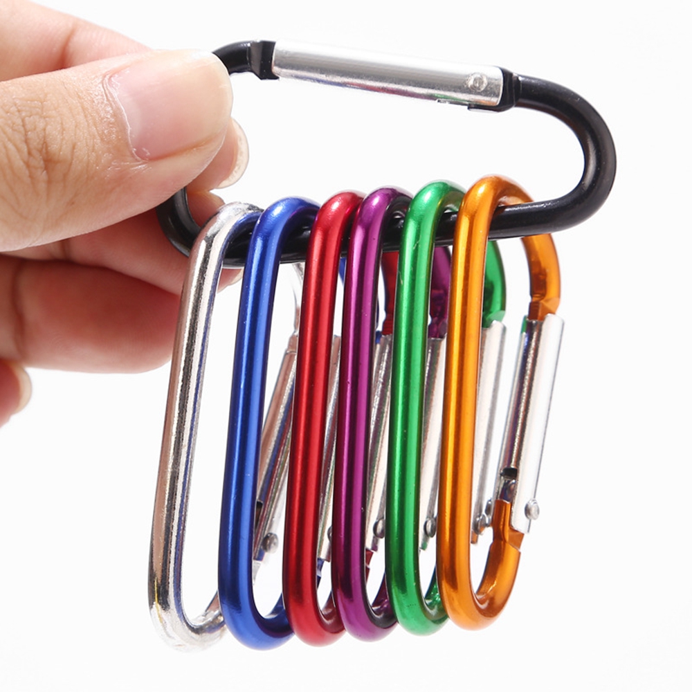 1pc Tactical D Keychain Shape Hook Buckle Clip Climbing Army Carabiner Fit  Outdoor Camping