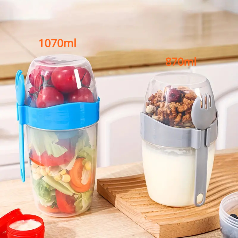 Portable Salad Meal Shaker Cup With Fork - Healthy Salad Container