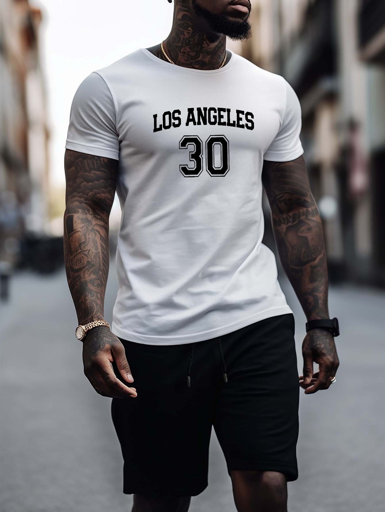 Printed T-shirt - White/Los Angeles - Men