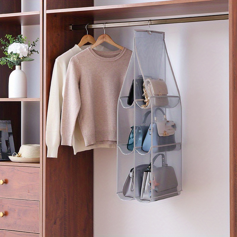 Handbag Hanging Organizer Closet Wardrobe Storage Bag Clear - Temu