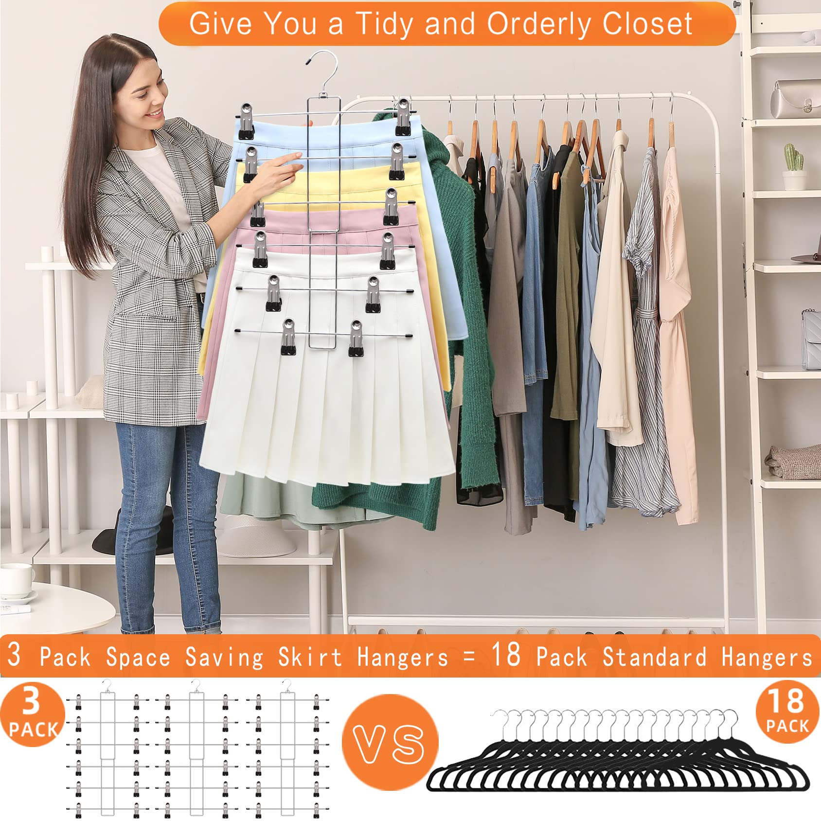  Closet Organizers and Storage,6 Pack Sturdy College Dorm Room  Essentials,Closet Storage Organization,Magic Space Saving Hanger with  9-Holes for Wardrobe Heavy Clothes : Home & Kitchen
