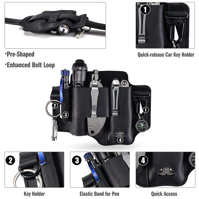 Cowhide & Tooled Belt Loop Bag