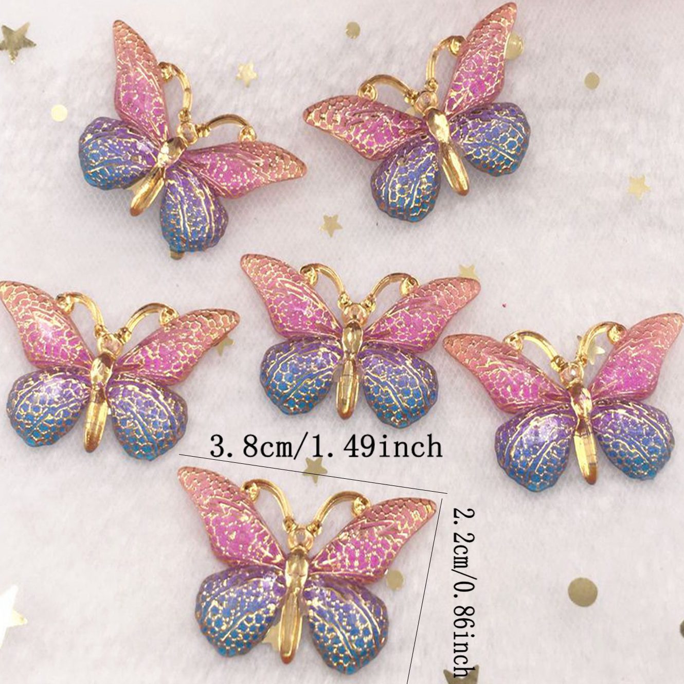 Paquete 10 Mariposas Resina 25 X 38 Mm Mariposa Colores - Temu