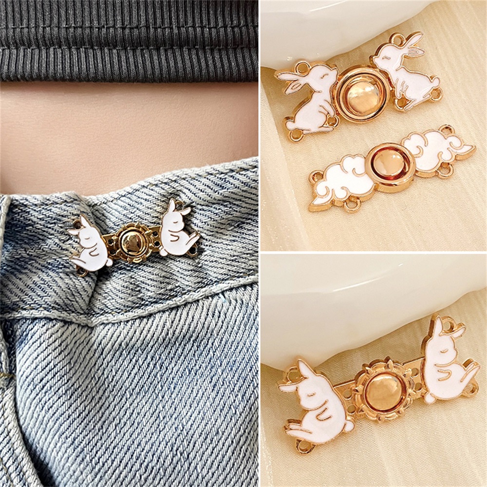 Pant Waist Tightener 3pcs Loose Jeans Tightener With Rivets Adjustable Pants  Button Pin For Sleeves Skirts Pants Rabbit Shape - AliExpress