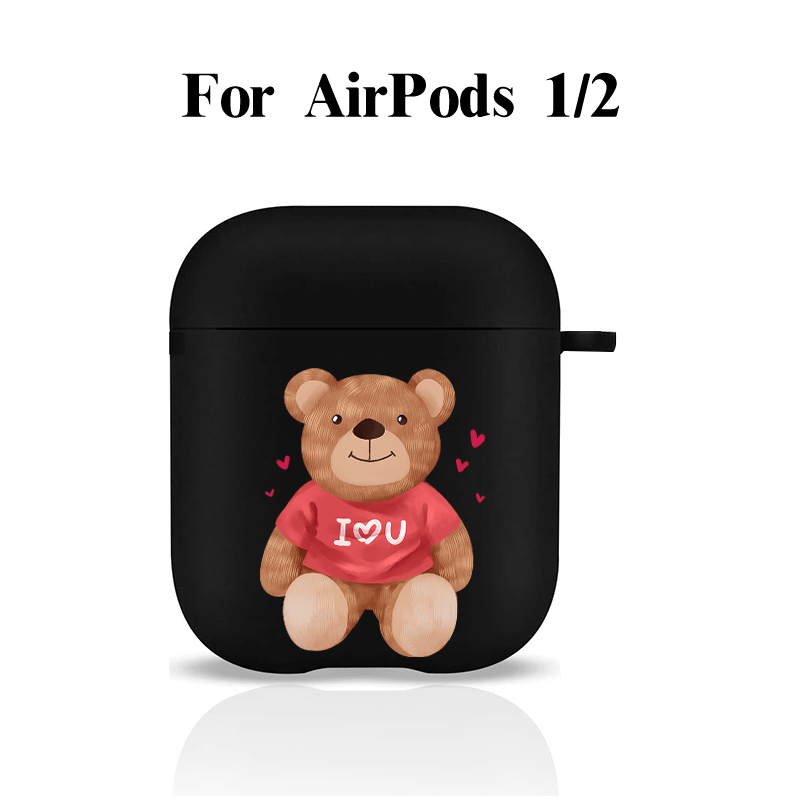 brown bear graphic earphone case 1/2 Temu United Arab Emirates