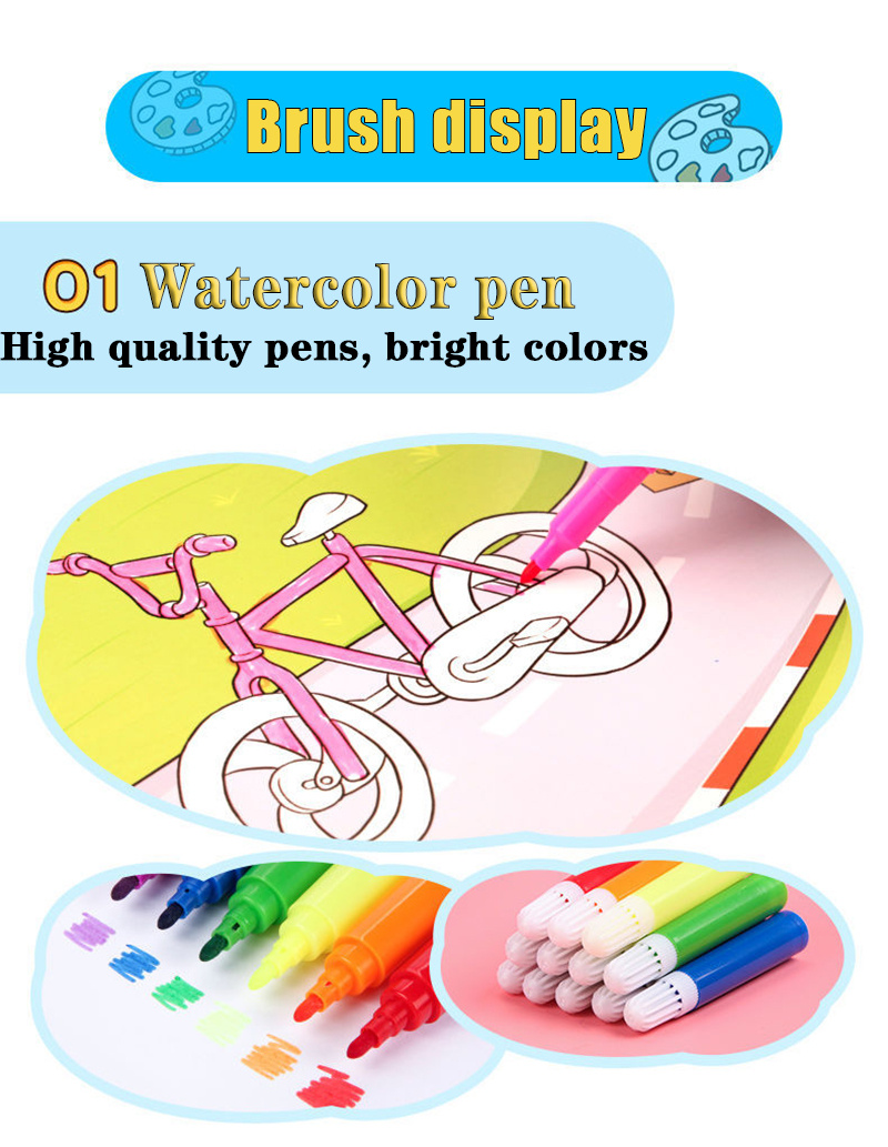 168 PCS Children Art Painting Set Watercolor Pencil Crayon Water Pen  Drawing Board Doodle Supplies Kids