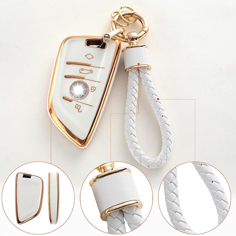 Key Fob Cover With Keychain For X1 X2 X3 X5 X6 X7 And Series 1 2 3 4 5 6 7  8 Remote - Temu