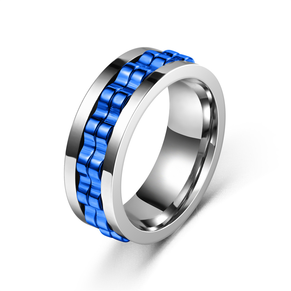 fashion new mens ring punk   stainless steel mens and womens rotatable ring mens party jewelry gift Product details 4