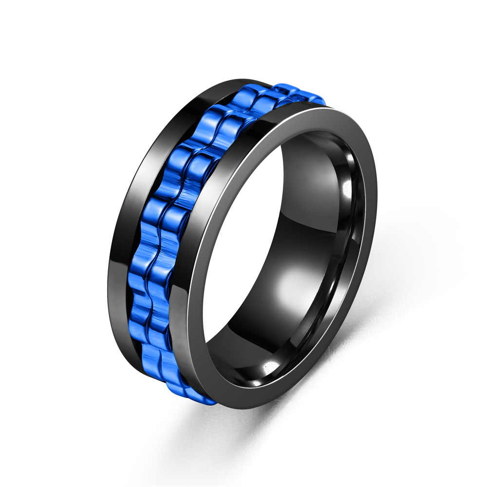 fashion new mens ring punk   stainless steel mens and womens rotatable ring mens party jewelry gift Product details 5