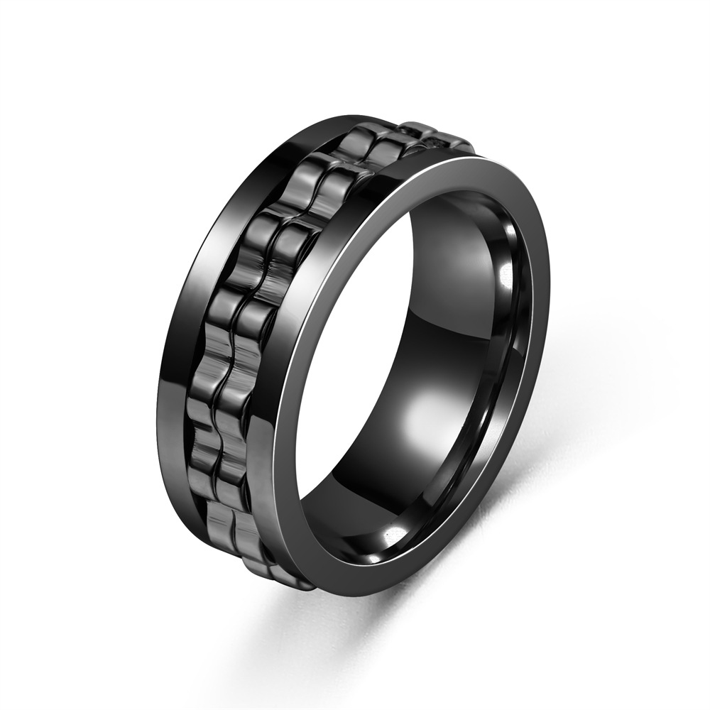 fashion new mens ring punk   stainless steel mens and womens rotatable ring mens party jewelry gift Product details 8