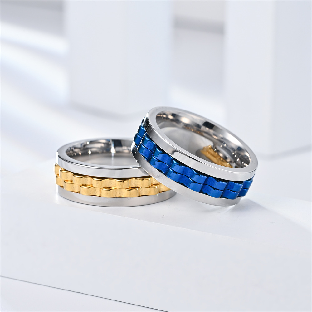 fashion new mens ring punk   stainless steel mens and womens rotatable ring mens party jewelry gift Product details 11