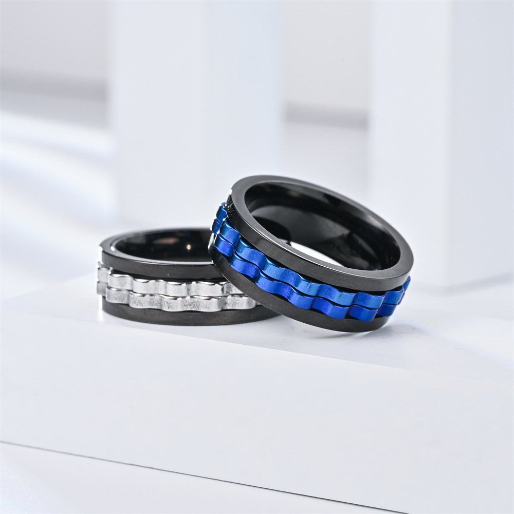 fashion new mens ring punk   stainless steel mens and womens rotatable ring mens party jewelry gift Product details 12