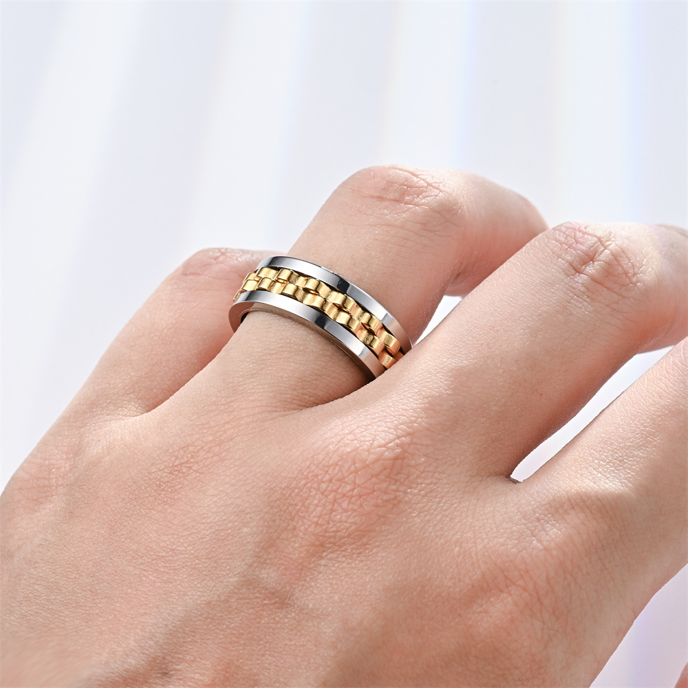 fashion new mens ring punk   stainless steel mens and womens rotatable ring mens party jewelry gift Product details 13