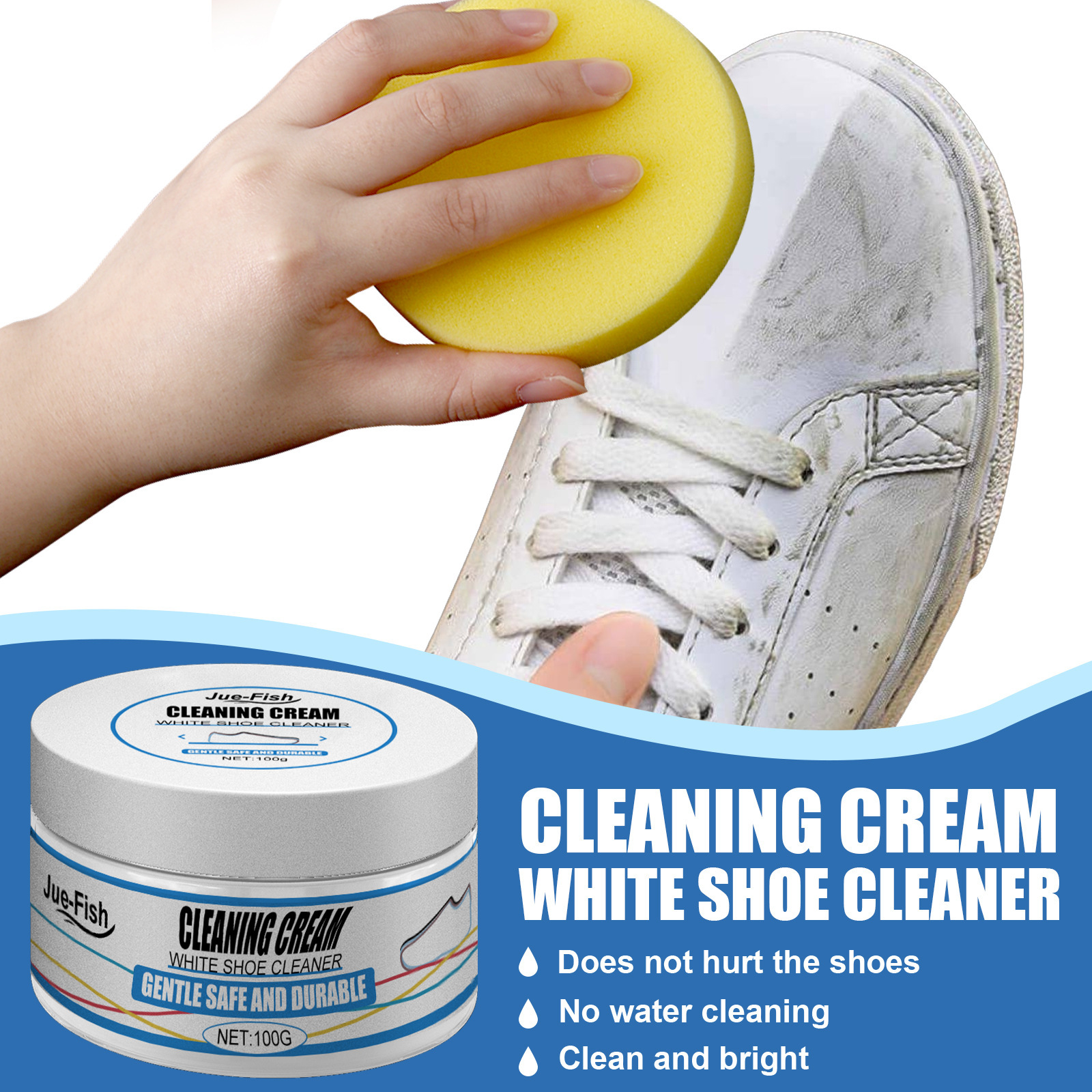 2 Instant Shine White Liquid Shoe Polish High Gloss Foam Sponge Leather  Boots