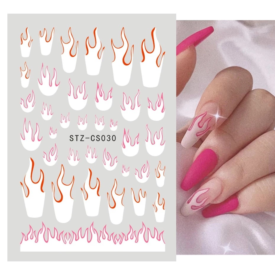 1pcs 3D luminous nail stickers and decals love heart aurora star