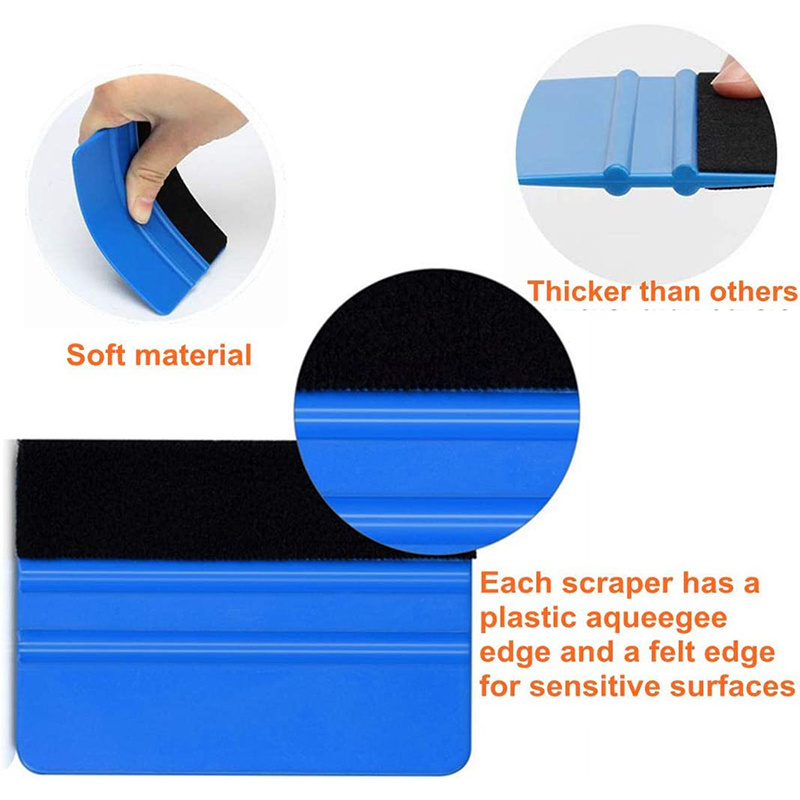 10 Pcs Blue Squeegee Felt Edge Scraper for Car Vinyl Wrapping Window Tint  Tools