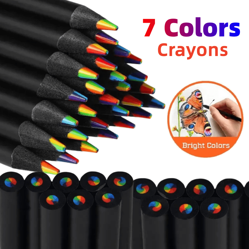Rainbow Pencils - 7 Colors in 1 Pencil to Write and Draw in