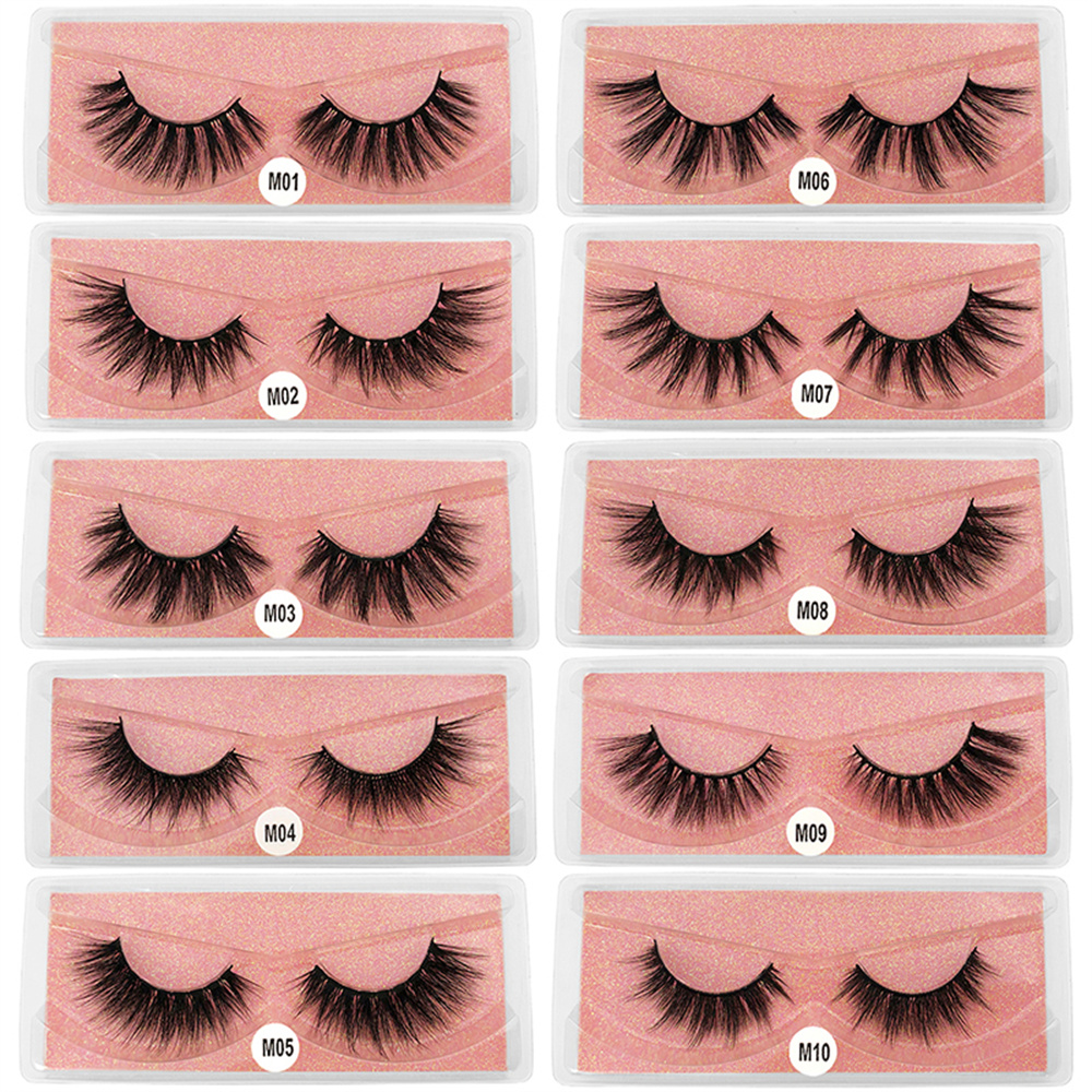 10 Pairs 3D Mink Lashes Volume Thick False Eyelashes Makeup Fluffy Lash Extensio