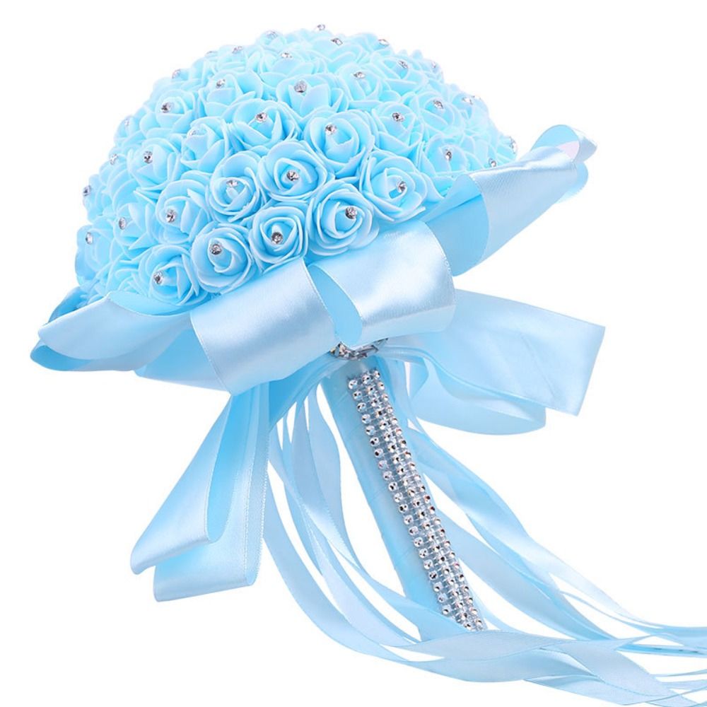 Rhinestone Ribbon Bridal Wedding Bouquet Handmade Bridal - Temu