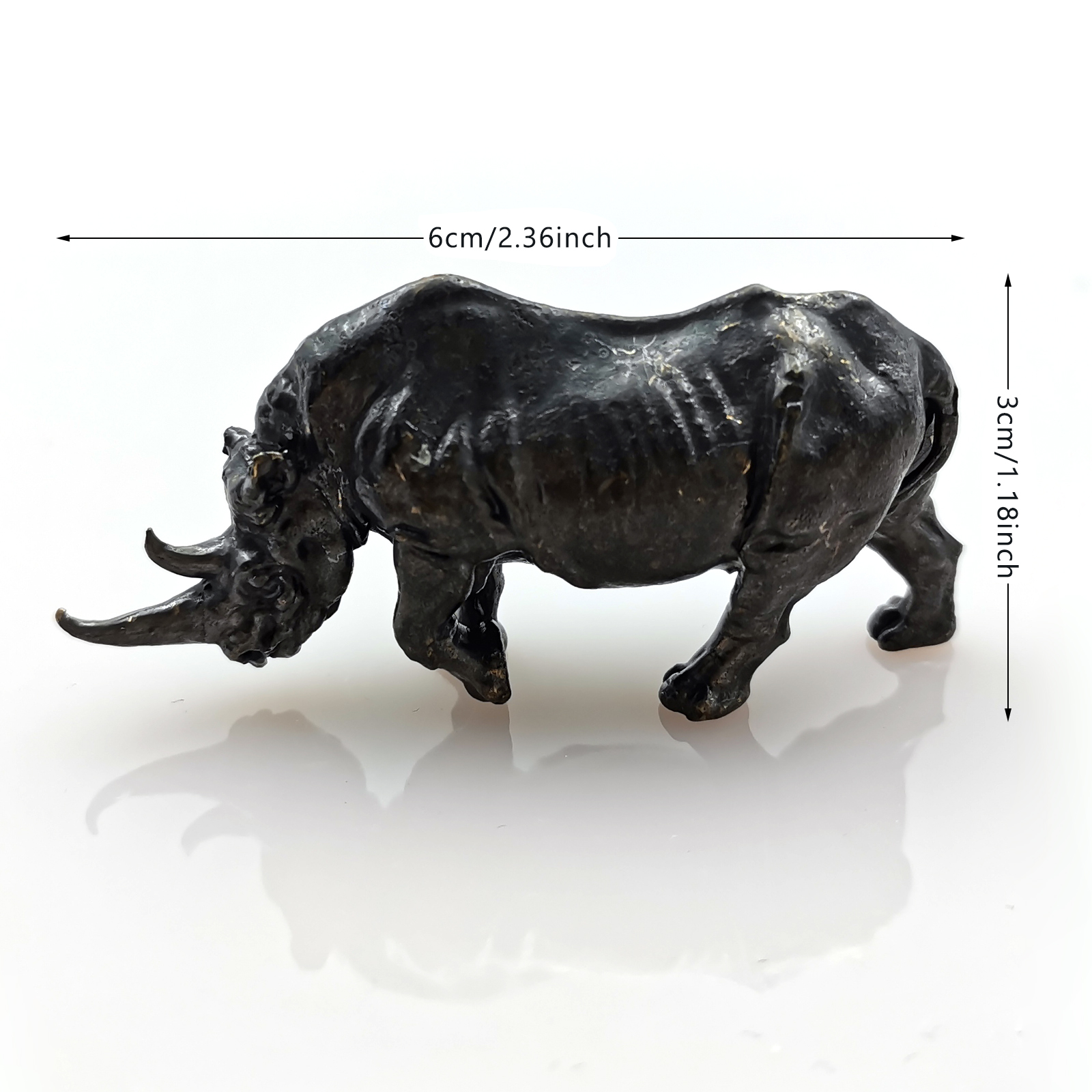 Vintage Copper Horse Rhinoceros Bull Animals Statue - Temu United