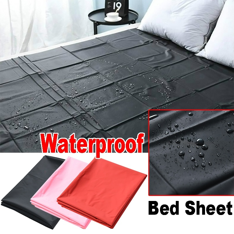 Waterproof Bed Sheet PVC Mattress Cover Hypoallergenic Solid Bedroom Guest