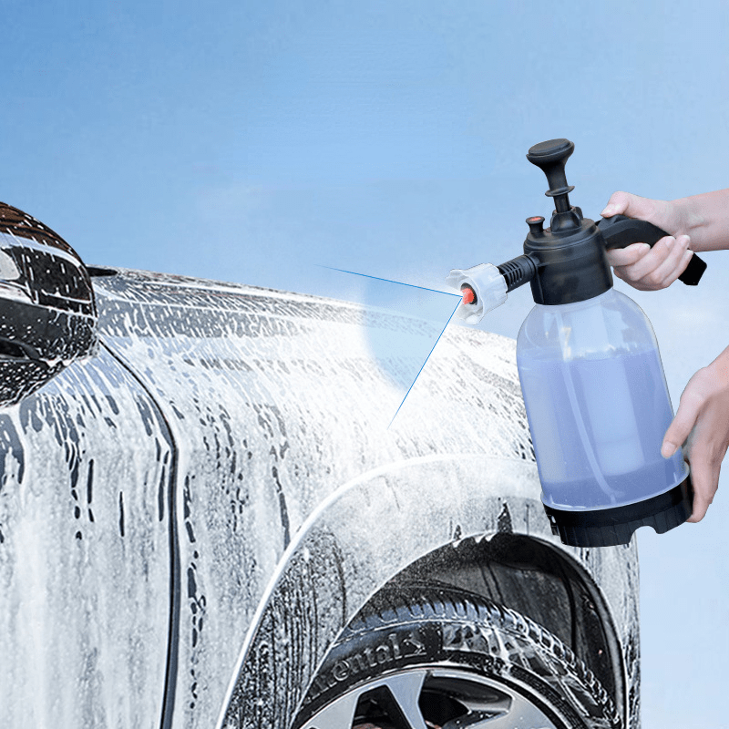 Portable Car Wash Foam Pressure Sprayer 2L Watering Can Multipurpose Hand for House Cleaning Garden Black, Size: 34cmx13cm