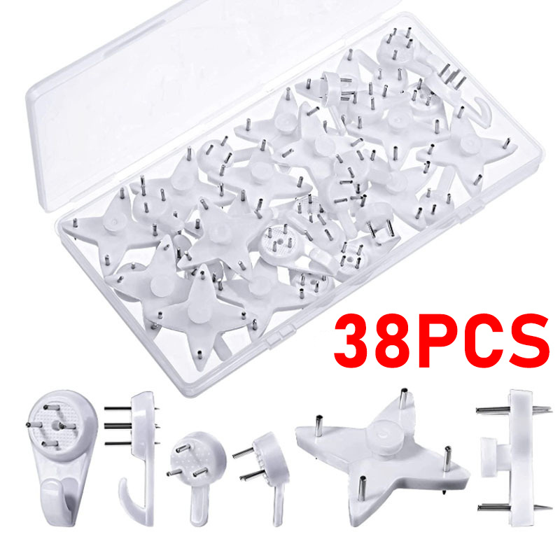 10pcs Concrete Wall Hooks, Invisible Nail Hangers, No Damage Wall Picture  Hanger, Non-Trace Dry Wall Picture Hanging Hook, Strong Punch-Free Special P