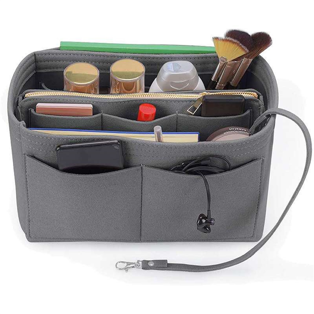 Felt Tote Organizer (w/ Detachable Compartments), Bag In Bag, Purse Insert,  Cosmetic Makeup Diaper Organizer Insert Bag - Temu