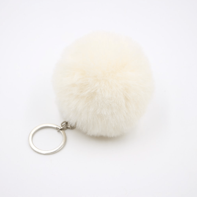 Big Eye Baby Keychain Purse Bag Fox Fur Fluffy Ball Doll Key Chain Key  Chains For