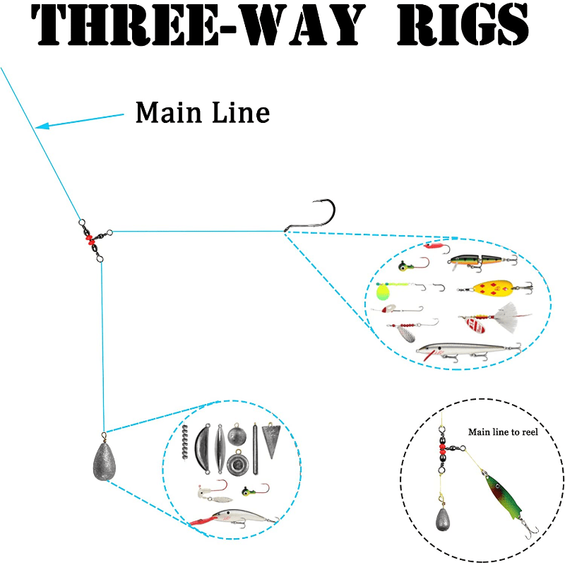 T-shaped Swivel Ring Fishing Line Hook Connector 10-20pcs
