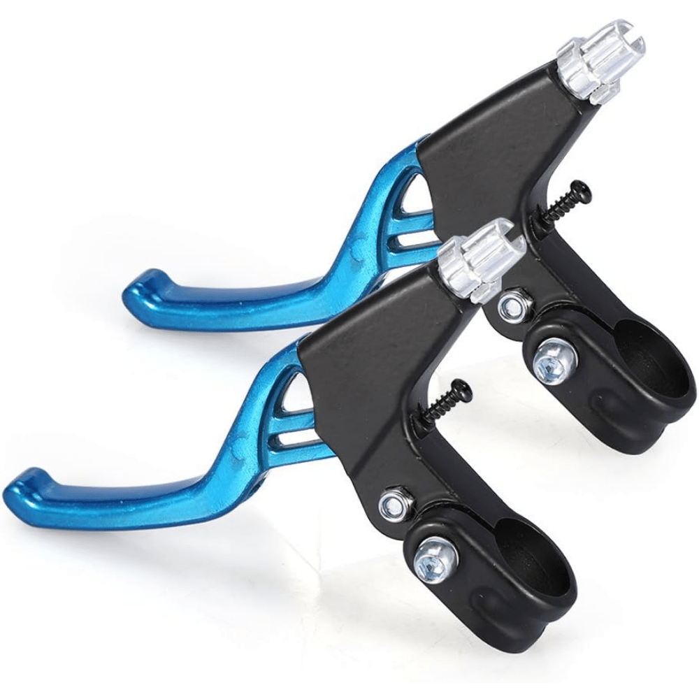 Bicycle Brake Levers 2pcs Mountain Bike Brake Handles 4 Finger 2.2cm Diameter for Most Bicycle, Road Bike, MTB, BMX, Cycling (Aluminum Alloy, Black)