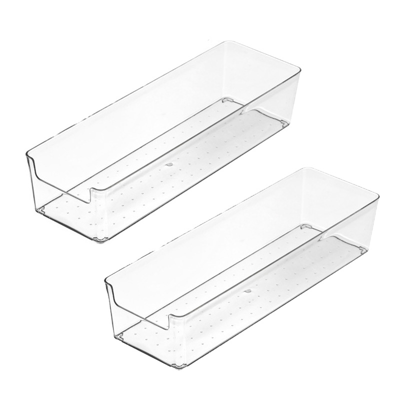 2 Sets 14Pcs Clear Plastic Drawer Organizer Storage Tray for Tableware  Cosmetic