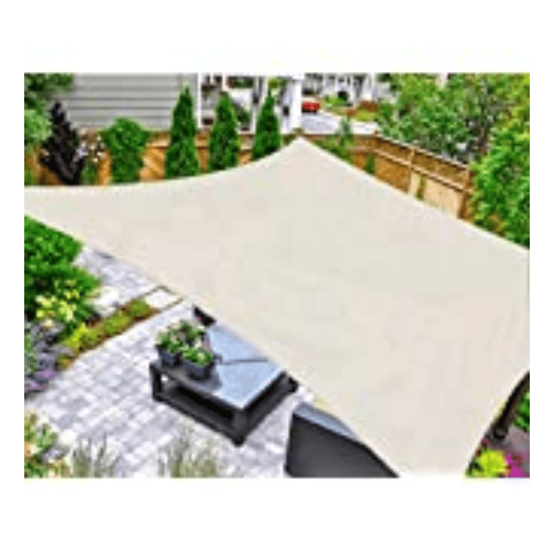  GARDRIT - Toldo triangular para sombra 16 x 16 x 16 pies,  material prémium de 185GSM, bloqueo de 98% de rayos UV, parasol vela para  exteriores, patio, jardín (arena) : Patio, Césped y Jardín