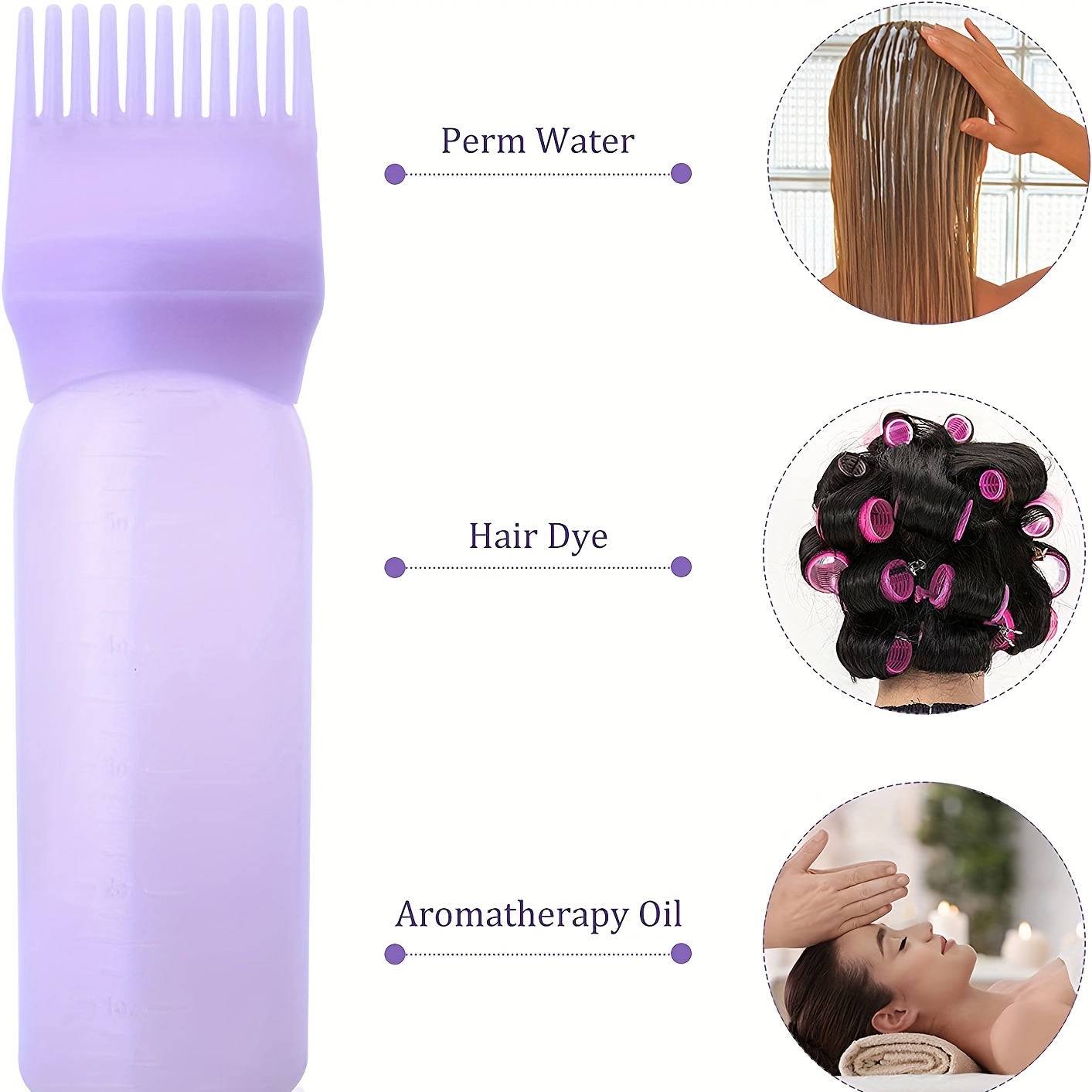 3pcs Root Comb Applicator Bottle, 6oz Hair Color Applicator Bottles With  Comb And Graduated Scale Hair Dye Bottle For Hair Oil Salon Care